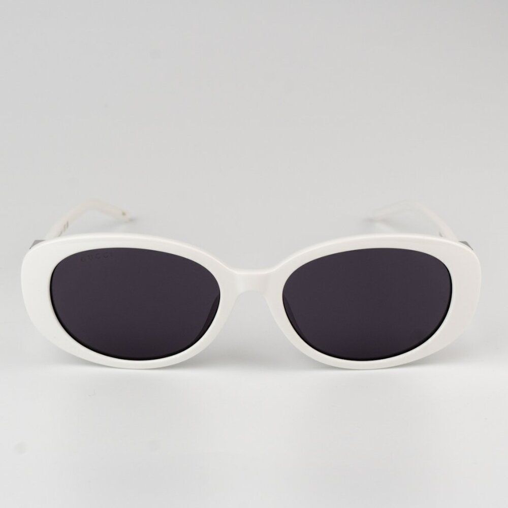 NEW Gucci GG1684SA 006 White Grey Unisex Oval Sunglasses GG 1684SA - Picture 2 of 10
